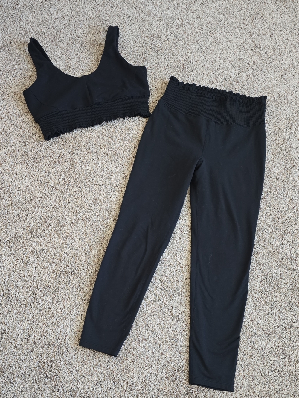 Betsey Johnson Sz M/L Black Bra Legging Set